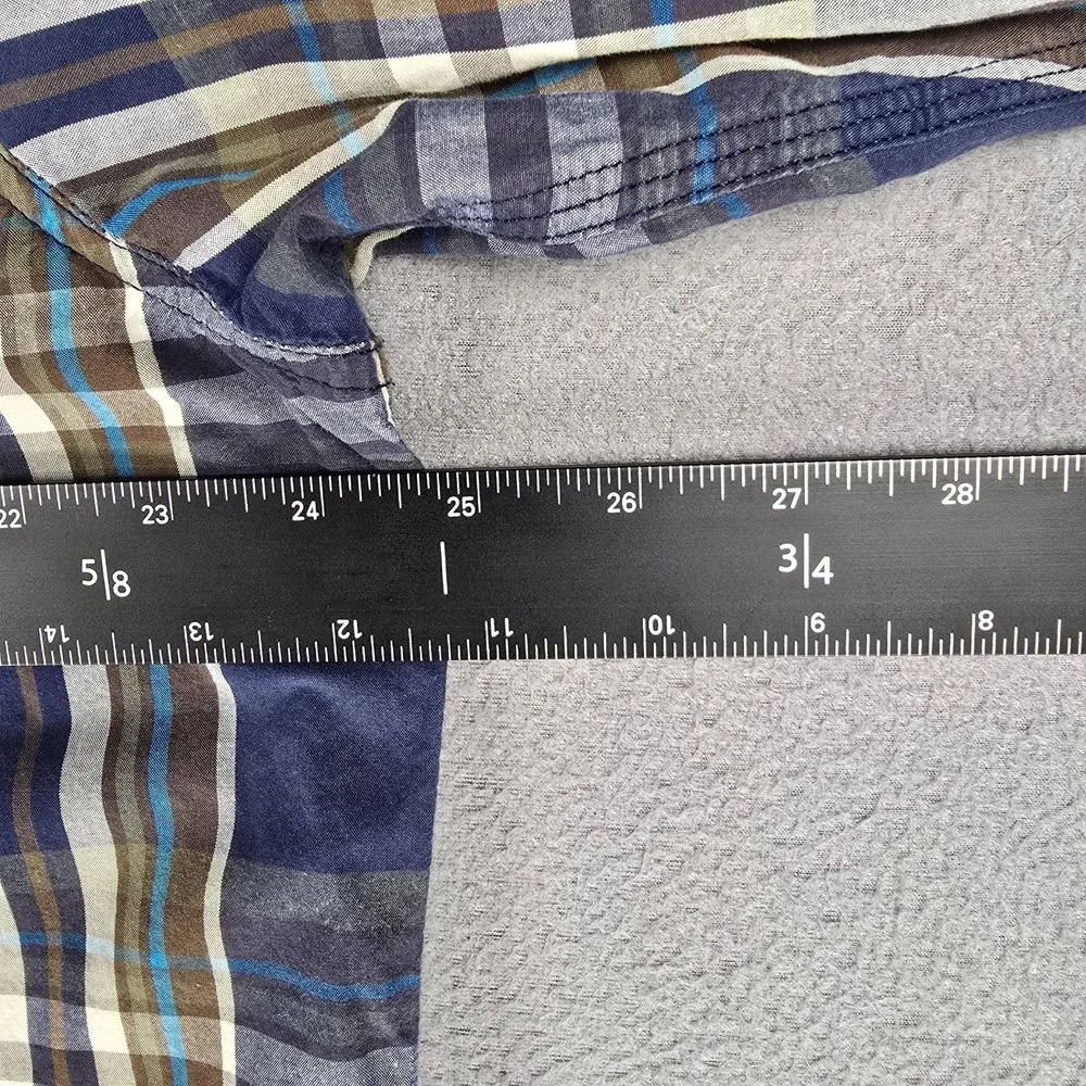 The North Face‎ Shirt Mens XL Blue Plaid Lightweight Cotton Button Up Casual